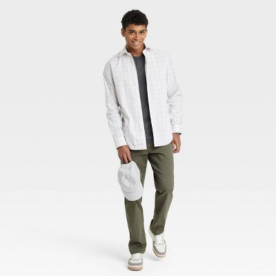 New - Goodfellow & Co Men's Big & Tall Checked Button-Down Shirt Stretchy Cotton Blend Goodfellow & CoBullseye Deals