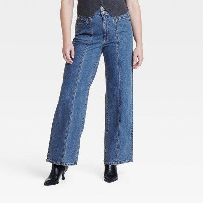 New - Women's High-Rise Tailored Wide Leg Jeans - Universal Thread Universal ThreadBullseye Deals