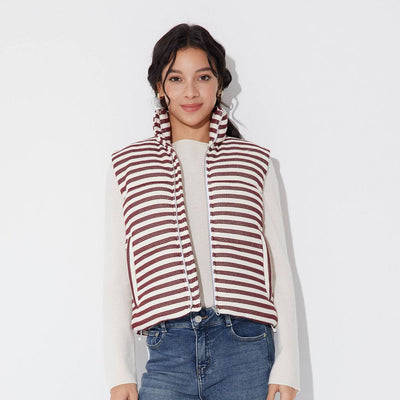 New - Women's Knit Vest - Wild Fable™ Burgundy Striped S