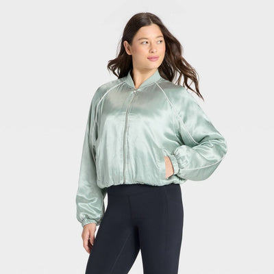 New - Women's Piped Track Jacket - All In Motion™ Sage Green M