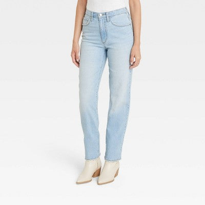 Universal Thread Women's High Waisted Straight Cargo Jeans 90's Vintage, Light Wash Universal ThreadBullseye Deals