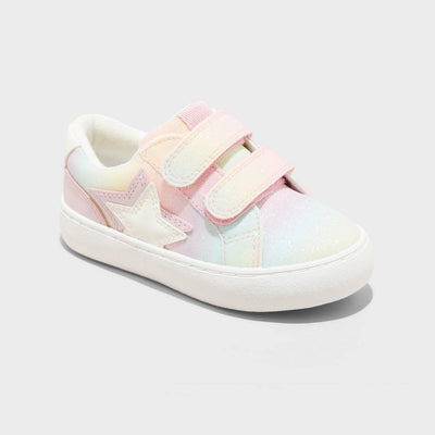 New - Toddler Sora Glitter Sneakers - Cat & Jack™ 5T: Star Pattern, Hook and Loop Closure, Flocked Outsole