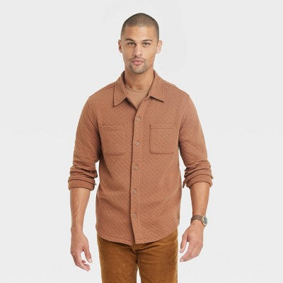New - Goodfellow & Co Men Fleece Knit Button Down Shirt Jacket Heavyweight Long Sleeve Goodfellow & CoBullseye Deals