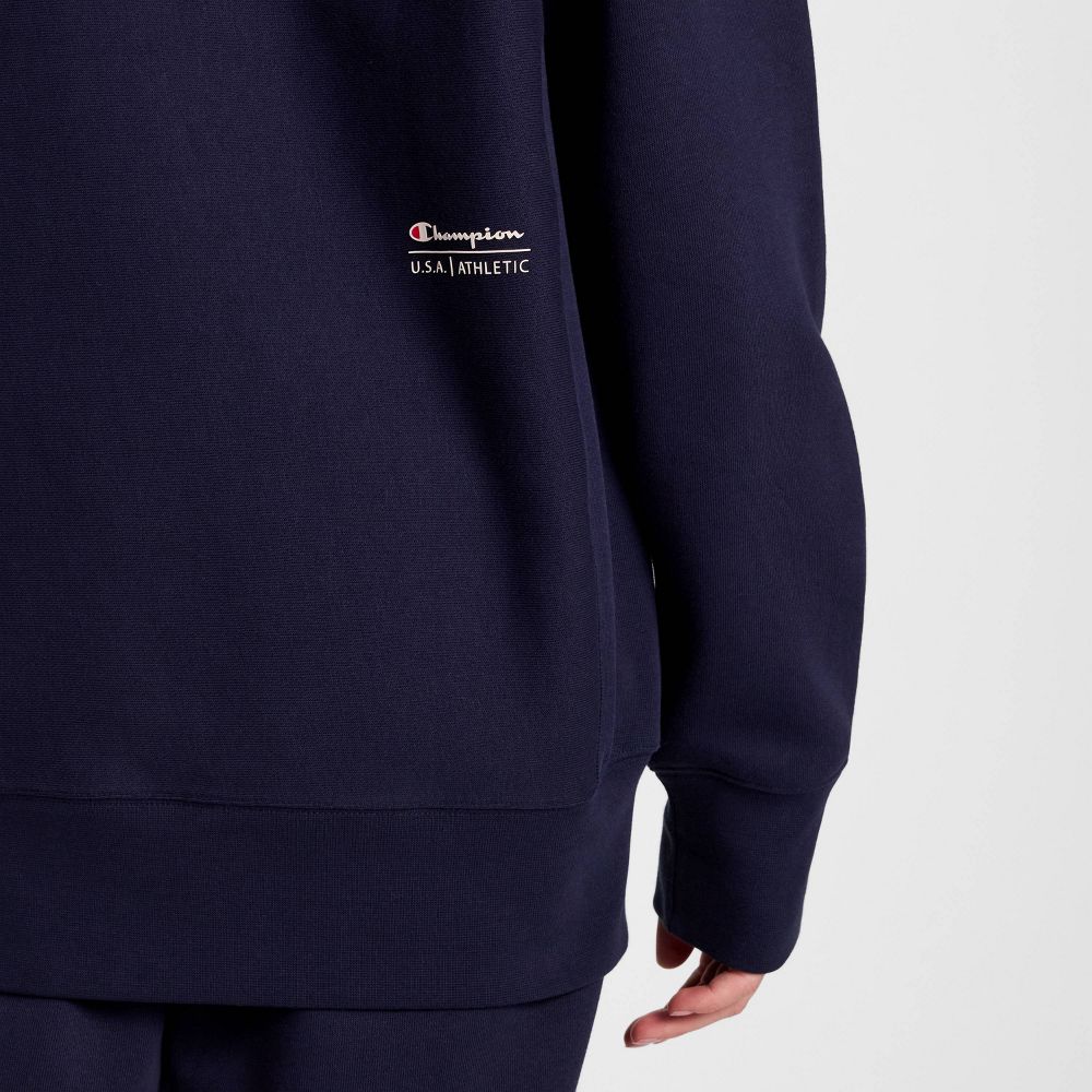 New - Champion Adult Sizing Iconic Embroidered Hoodie - Navy XS