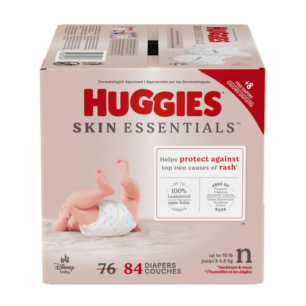 Open Box - Huggies Skin Essentials Luxury Diapers  - Newborn - 76ct
