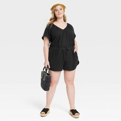 New - Women's Short Sleeve Romper - Universal Thread Universal ThreadBullseye Deals