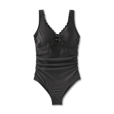 New - Kona Sol Women's Scallop Edge One Piece Swimsuit Full Coverage Swimwear Kona SolBullseye Deals