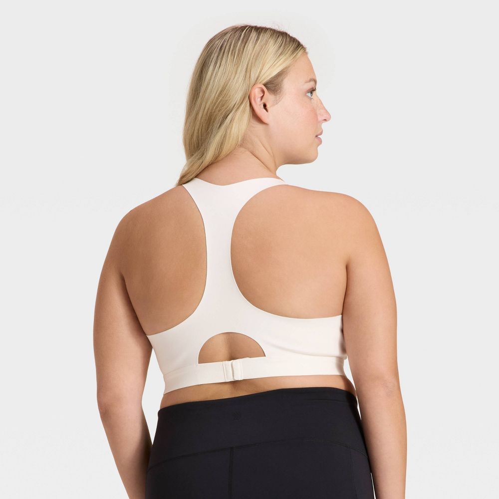 New - Women's High Support Front Zip Bra - All In Motion™ Cream 40D