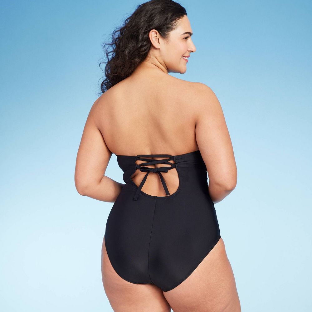 New - Kona Sol Women's Bandeau One Piece Swimsuit Tummy Control Swimwear Kona SolBullseye Deals