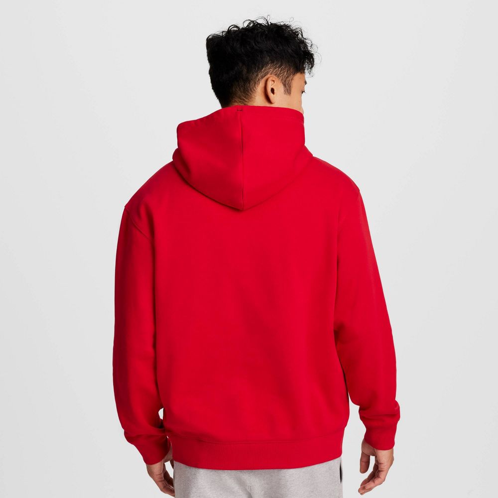 New - Champion Men's Plaid Hooded Sweatshirt - Red XXL