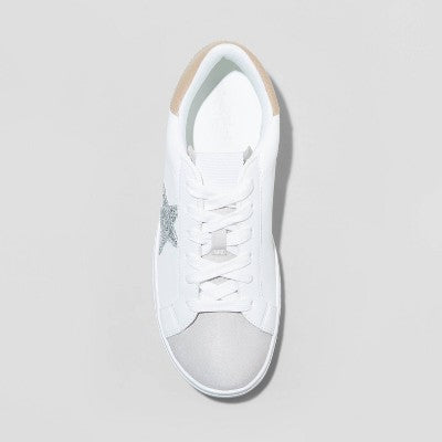 Universal Thread Women's Low Top Faux Leather Lace-Up Sneakers Memory Foam Star Universal ThreadBullseye Deals