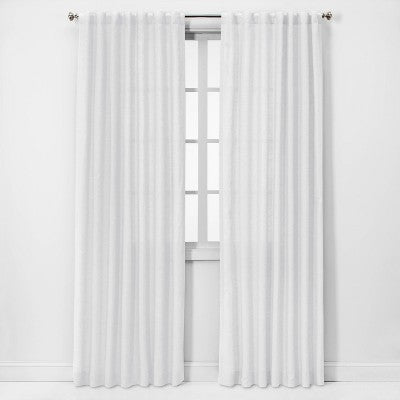 Open Box - Light Filtering Linen Window Curtain Panel - Threshold ThresholdBullseye Deals