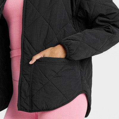 New - All In Motion Women's Zip-Up Winter Lightweight Puffer Jacket Relaxed Fit All In MotionBullseye Deals