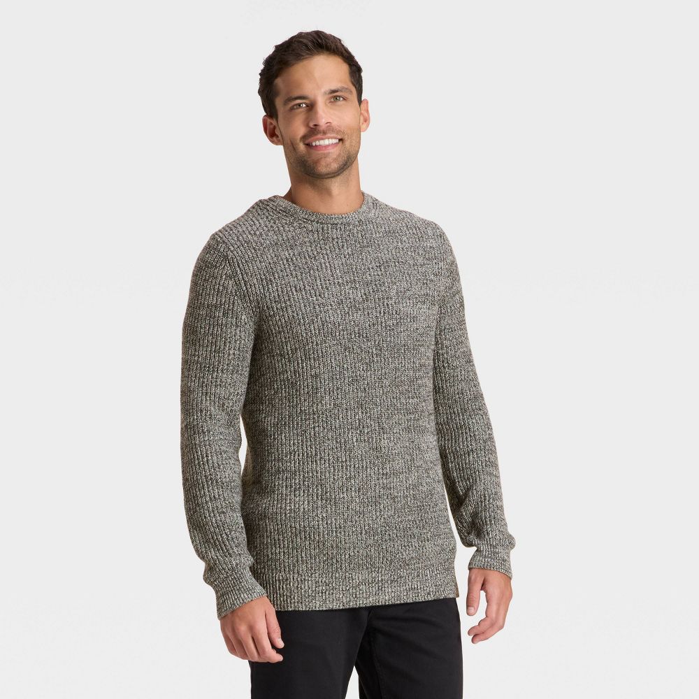 Open Box - Men's Marled Crewneck Sweater - Goodfellow & Co™ Black XXL