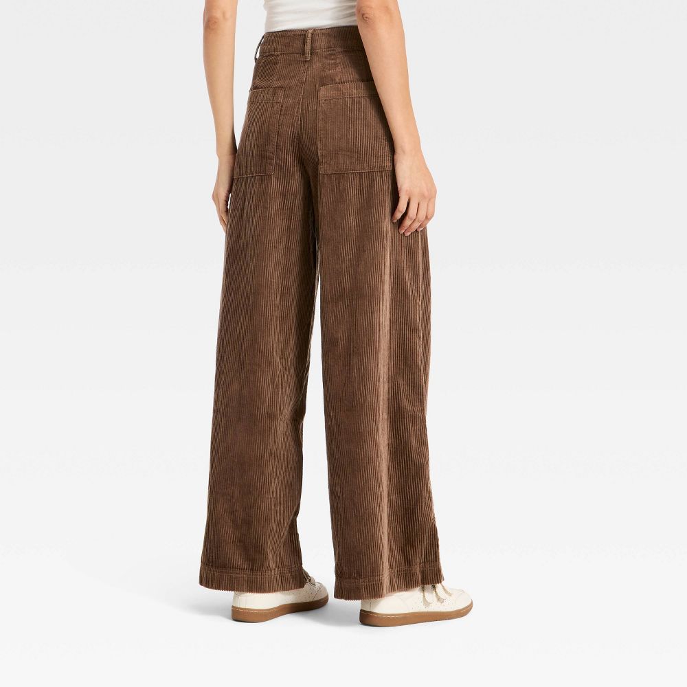 New - Women's High-Rise Corduroy Palazzo Pants - Universal Thread™ Brown 14