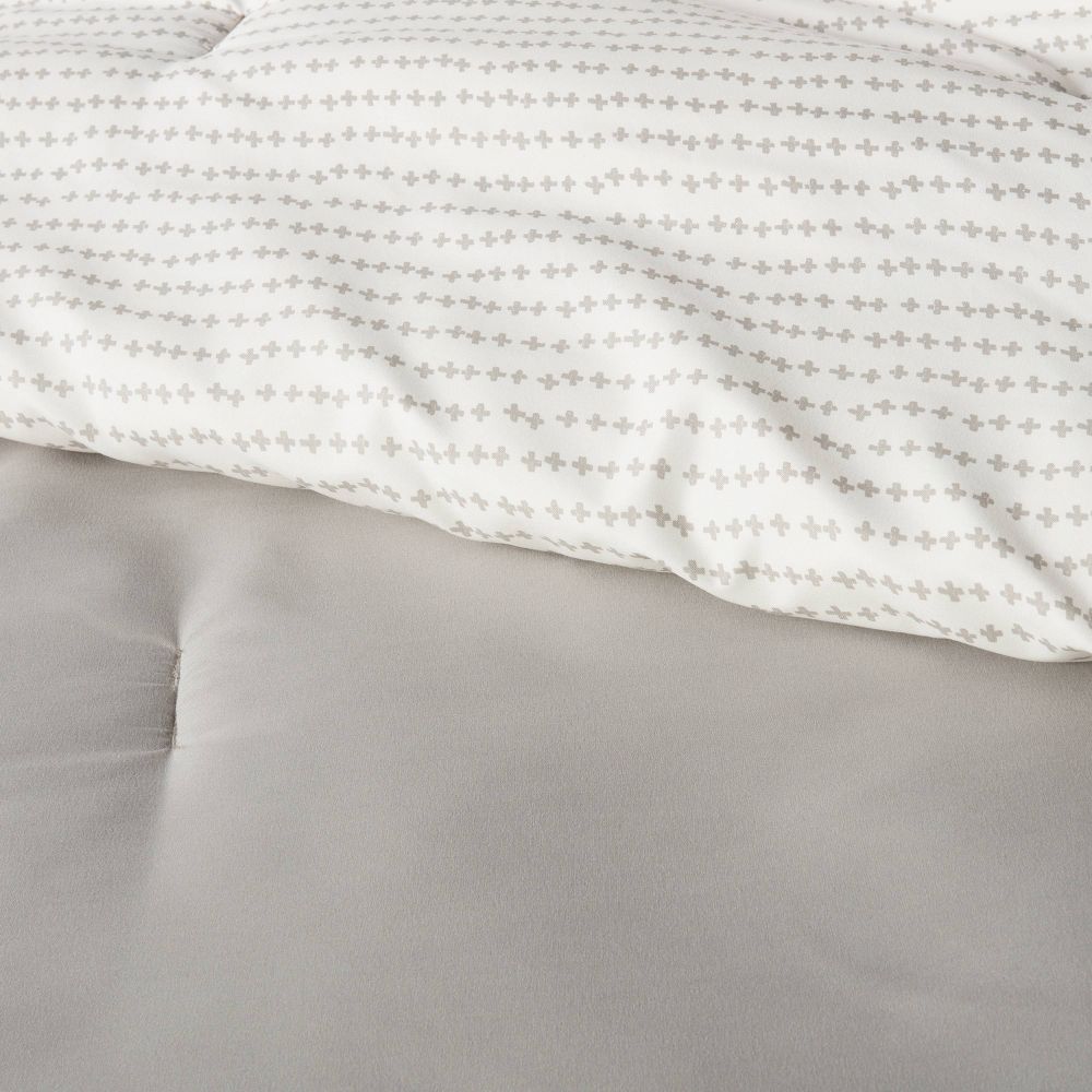 New - 5pc Twin Extra Long Solid Microfiber Comforter & Sheets Set Gray - Room Essentials™: Bed in a Bag, 180 Thread Count