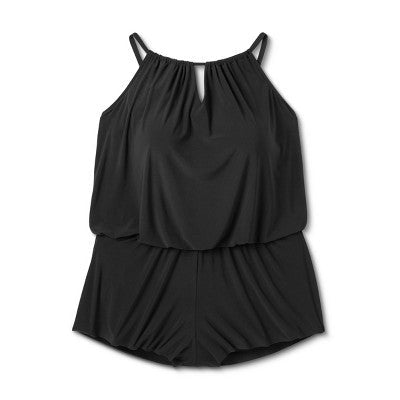 New - Aqua Green Women's Swim Romper One Piece Swimsuit with Pocket UPF 50+ Aqua GreenBullseye Deals