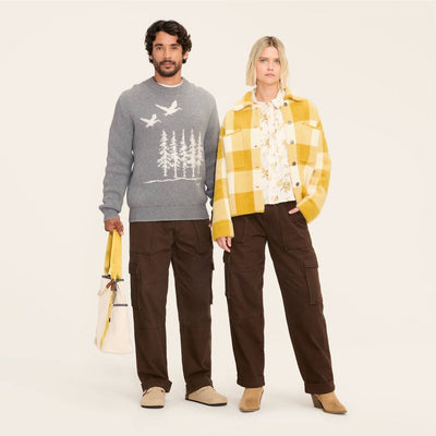 New - Adult Mid-Rise Straight Leg Slouchy Cargo Pants - Woolrich x Target Brown S