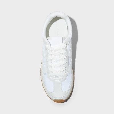 Open Box - Universal Thread Women's Low Top Faux Leather Lace Up Sneakers Memory Foam Universal ThreadBullseye Deals