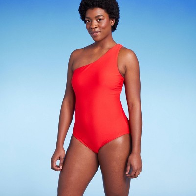 New - Kona Sol Women's One Piece Swimsuit One Shoulder Tummy Control Swimwear Kona SolBullseye Deals