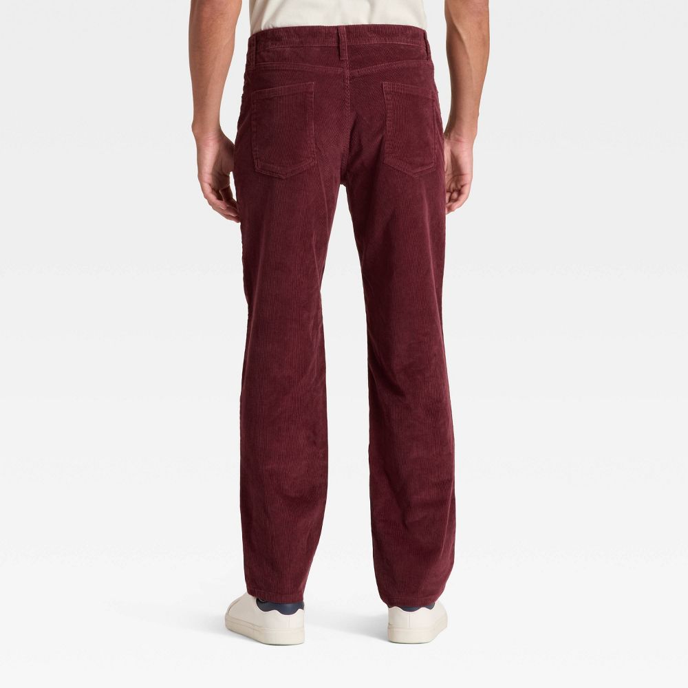 Open Box - Men's Straight Fit Corduroy 5-Pocket Pants - Goodfellow & Co™ Dark Red 29x30