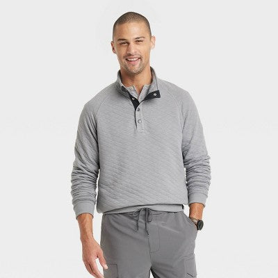 New - Goodfellow & Co Men's Pullover Sweatshirts Diamond Quilted Pattern Snap Placket Goodfellow & CoBullseye Deals