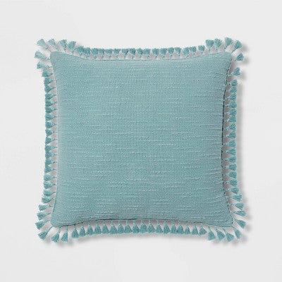 New - Threshold Euro Textured Slub Tassel Pillow 24x24 Tassels OEKO-TEX Certified ThresholdBullseye Deals