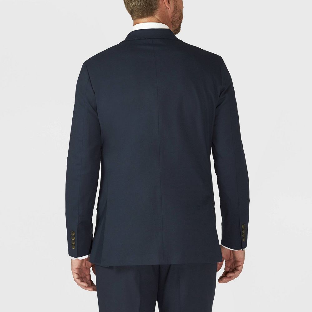 New - Haggar H26 Men's Tailored Fit Stretch Suit Jacket - Blue 40R: Heavyweight Polyester Blend, Notched Collar, 5 Pockets