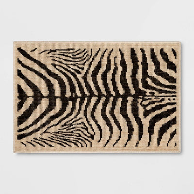 New - Woven Zebra Accent Rug Black/Tan - Threshold™