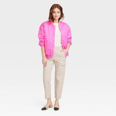 New - A New Day Women's Zip-Up Bomber Jacket Metallic A New DayBullseye Deals