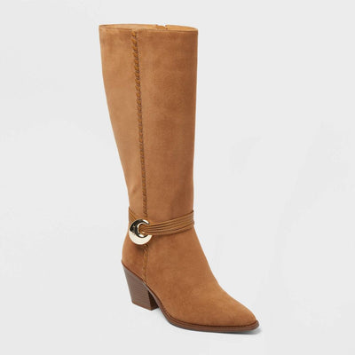 Open Box - Women’s Rio Whip Stitch Tall Boots with Memory Foam Insole – Universal Thread™ Tan 5
