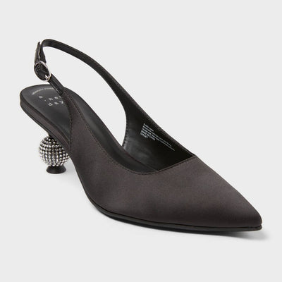 New - Women’s Simone Rhinestone Ball Heels - A New Day™ Black 6.5