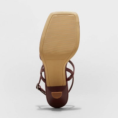Open Box - Women's Dottie Strappy Heels - A New Day Maroon 10 A New DayBullseye Deals