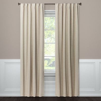 New - 50"x108" Blackout Aruba Window Curtain Panel Beige - Threshold™: Recycled Polyester, Traditional Style, Solid Drapes