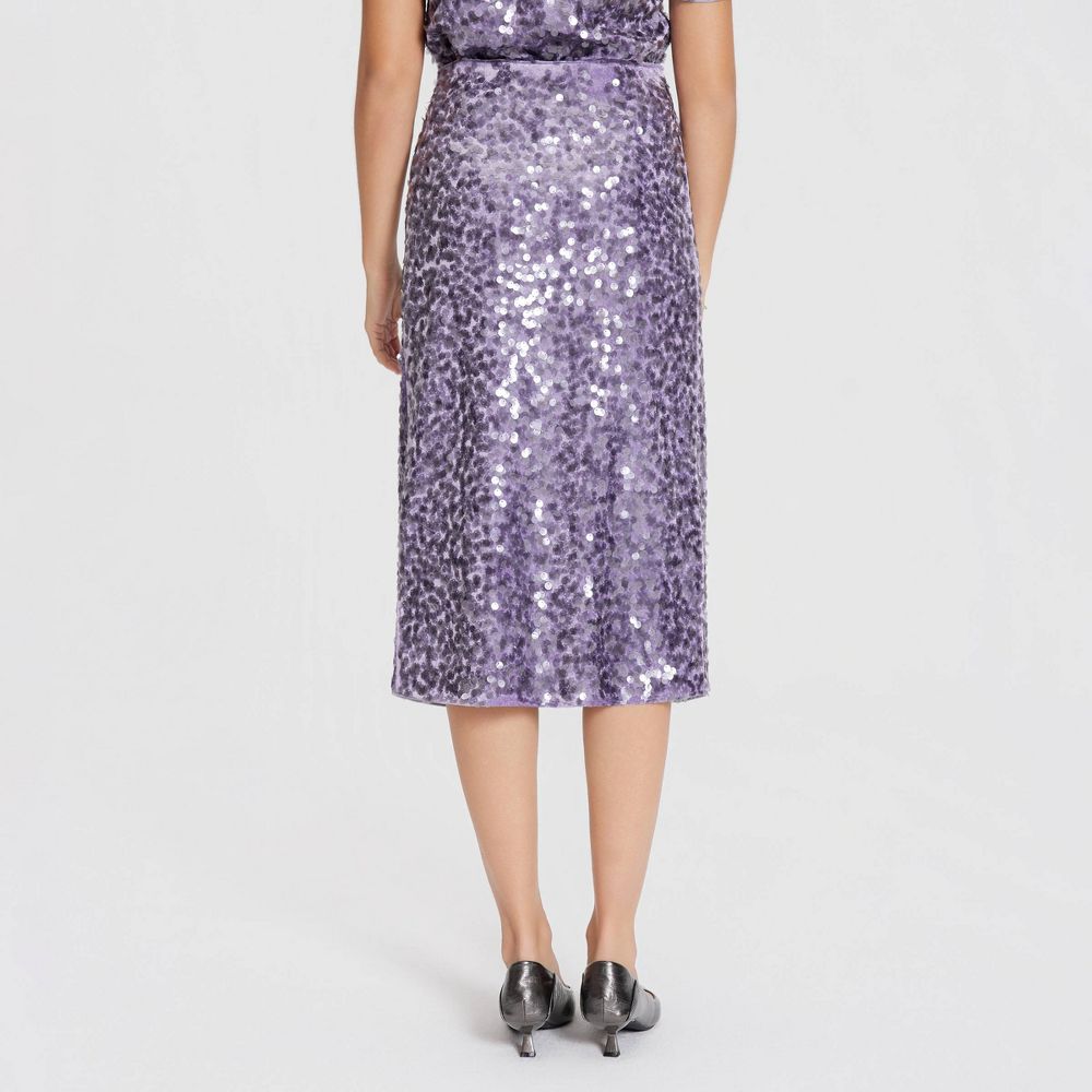 New - Women's Sequin Pencil Skirt - A New Day™ Light Purple L