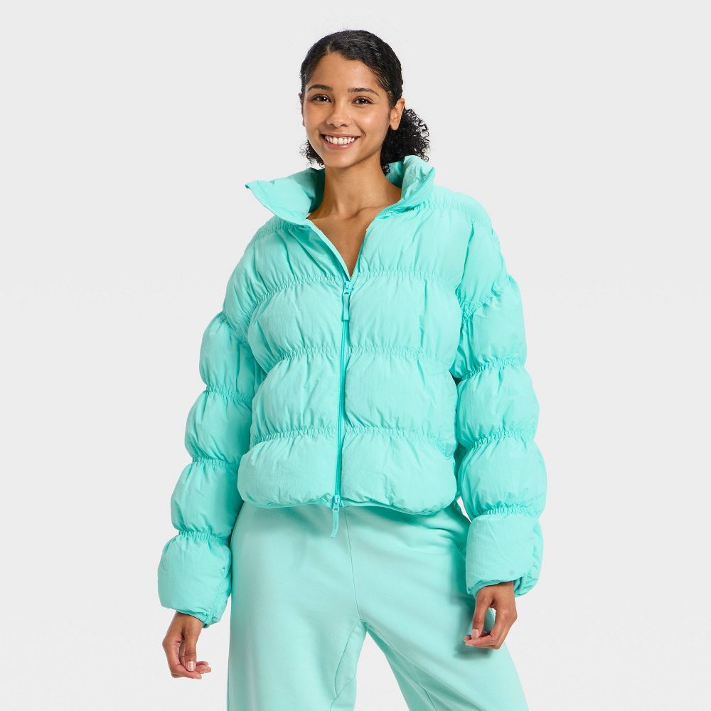 New - Women's Puffer Jacket - JoyLab™ Aqua Blue XS