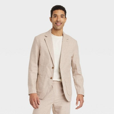 Open Box - Goodfellow & Co Men's Button Up Linen-Blend Blazer Jacket Casual Goodfellow & CoBullseye Deals