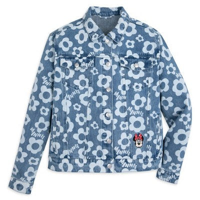 New - Minnie Mouse Adult Unisex Button Up Denim Jacket DisneyBullseye Deals
