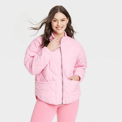New - All In Motion Women's Zip-Up Winter Lightweight Puffer Jacket Relaxed Fit All In MotionBullseye Deals