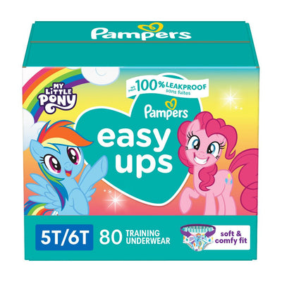 New - Easy Ups Girls' Disposable Training Underwear - 5T-6T - 80ct