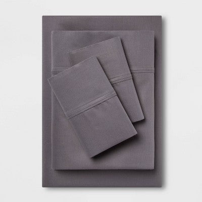 Open Box - Threshold 400 Thread Count Cotton Sateen 4-Piece Sheet Set Luxurious ThresholdBullseye Deals