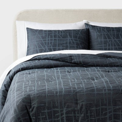 New - Threshold Comforter Set Cotton Blend Jacquard Geometric ThresholdBullseye Deals