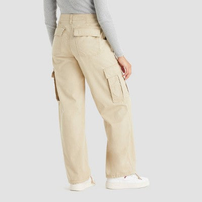 Open Box - Levi's Women's Mid Rise Wide Relaxed Cargo Pants Loose Levi'sBullseye Deals