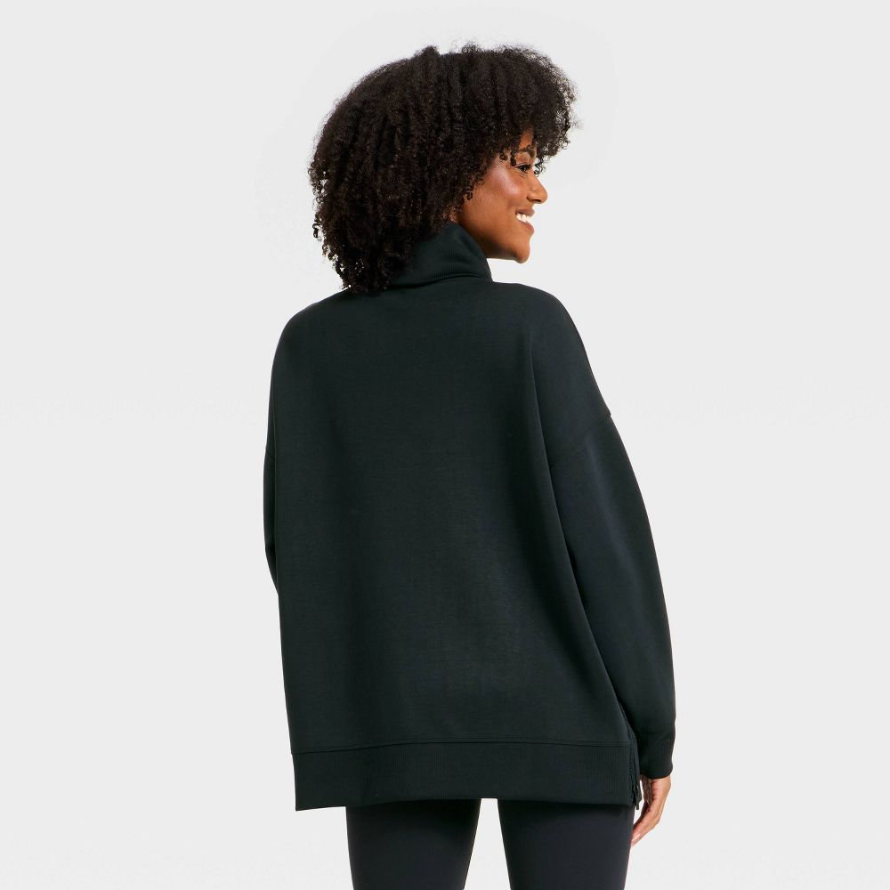 Open Box - Women's Airy Sleek Funnel Neck Sweatshirt - All In Motion™ Black S