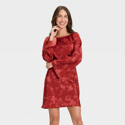 New - Women's Twist Back Mini Dress - A New Day™ Red Floral XL