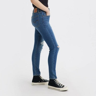 New - Levi's Women's 721 High Rise Skinny Leg Tailored Distressed Jeans Mid-Stretch Denim Levi'sBullseye Deals