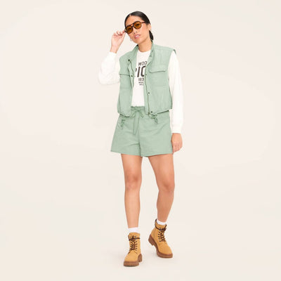 New - Women's High-Rise Woven Tech Cargo Shorts - Woolrich x Target Aqua XS
