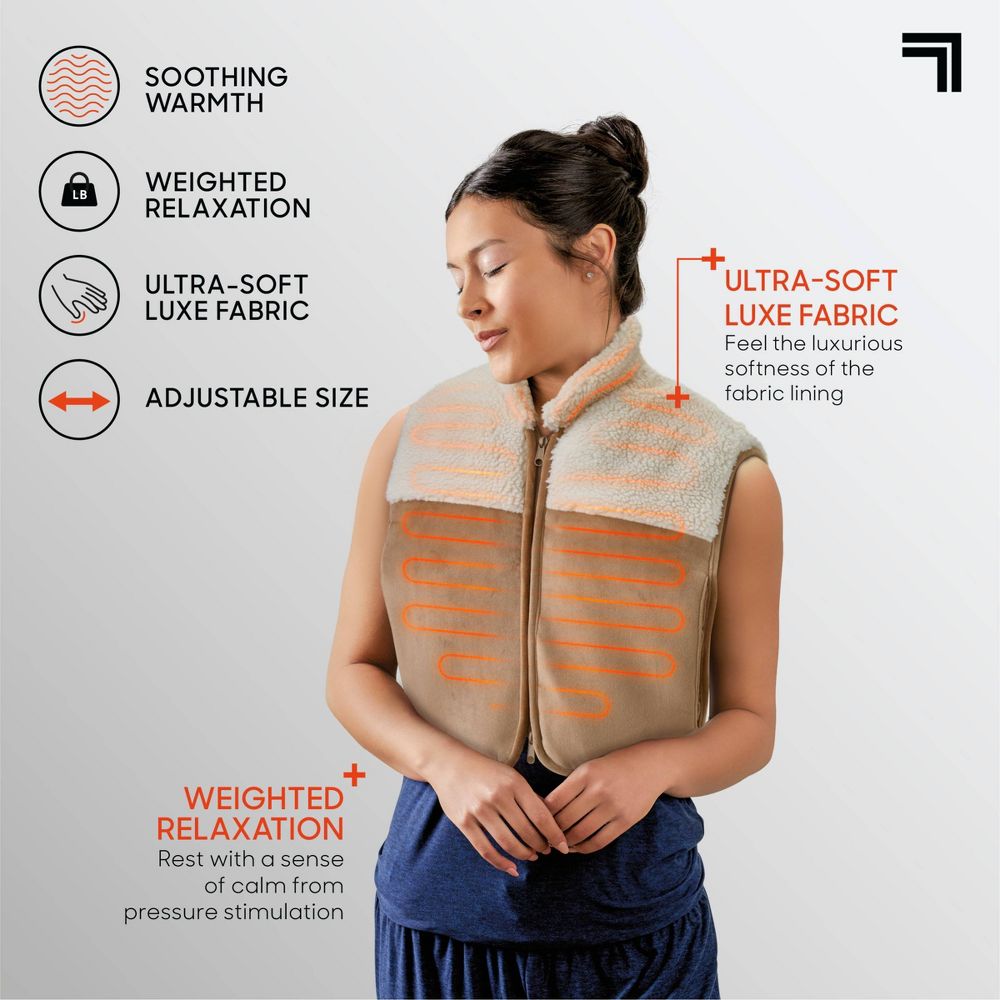 Open Box - Sharper Image Pain Relief Weighted Comfort Heated Vest Luxe