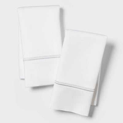 New - King 800 Thread Count Hotel Collection Double Barratta Pillowcase Light Gray - Threshold™