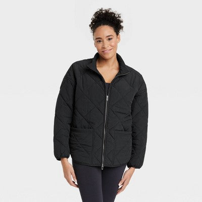 New - All In Motion Women's Zip-Up Winter Lightweight Puffer Jacket Relaxed Fit All In MotionBullseye Deals